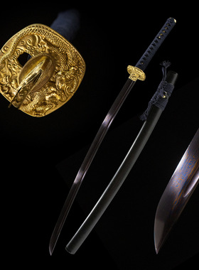龙泉市一体花纹钢日本刀东洋武士