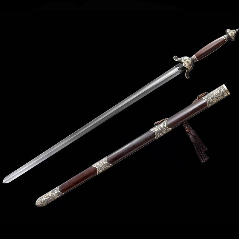 喜上眉梢龙泉太极剑宝剑花纹钢锻打武术剑长剑晨练软剑练习未开刃