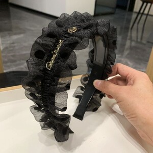 网纱高颅顶褶皱发箍网红头箍