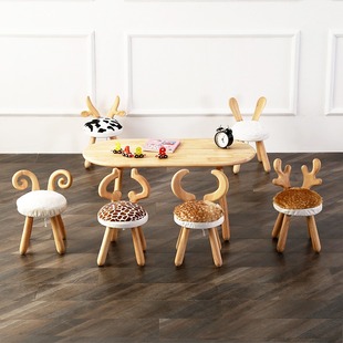 幼儿园桌椅儿童凳子实木椅子动物卡通靠背椅宝宝凳家用坐椅小板凳
