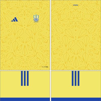Ukraine乌克兰2026年世界杯主场球衣AI矢量图案cdr服装设计素材