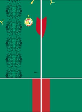 Senegal塞内加尔2026年世界杯客场球衣AI矢量图案cdr服装设计素材