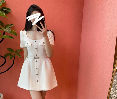 法式复古气质收腰显瘦连衣裙2025年夏季新款高级感小众设计感裙子