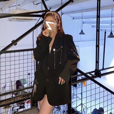 常规韩范长袖显瘦流苏链条