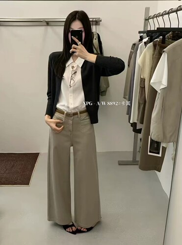 XPG8892秋季新款时尚小个子筒喇叭裤8895莎琳SALIN阔腿牛仔裤女