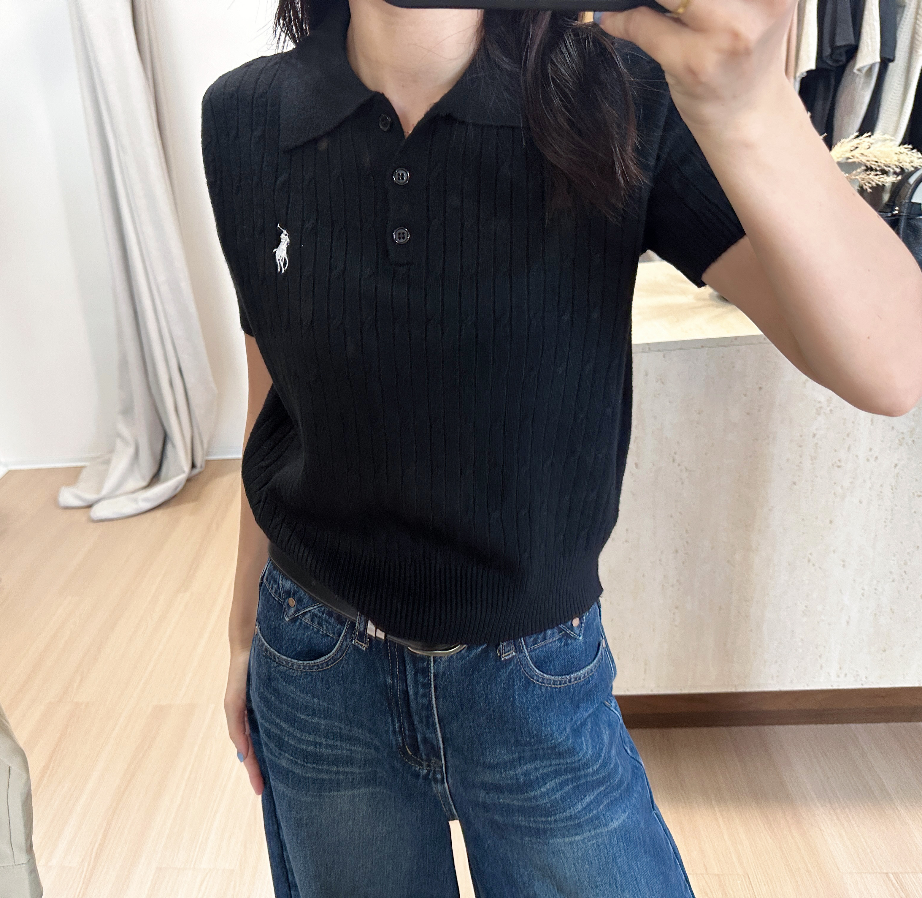 MOMO STUDIO 2026秋季新款学院风polo领针织衫女短袖t恤刺绣翻领