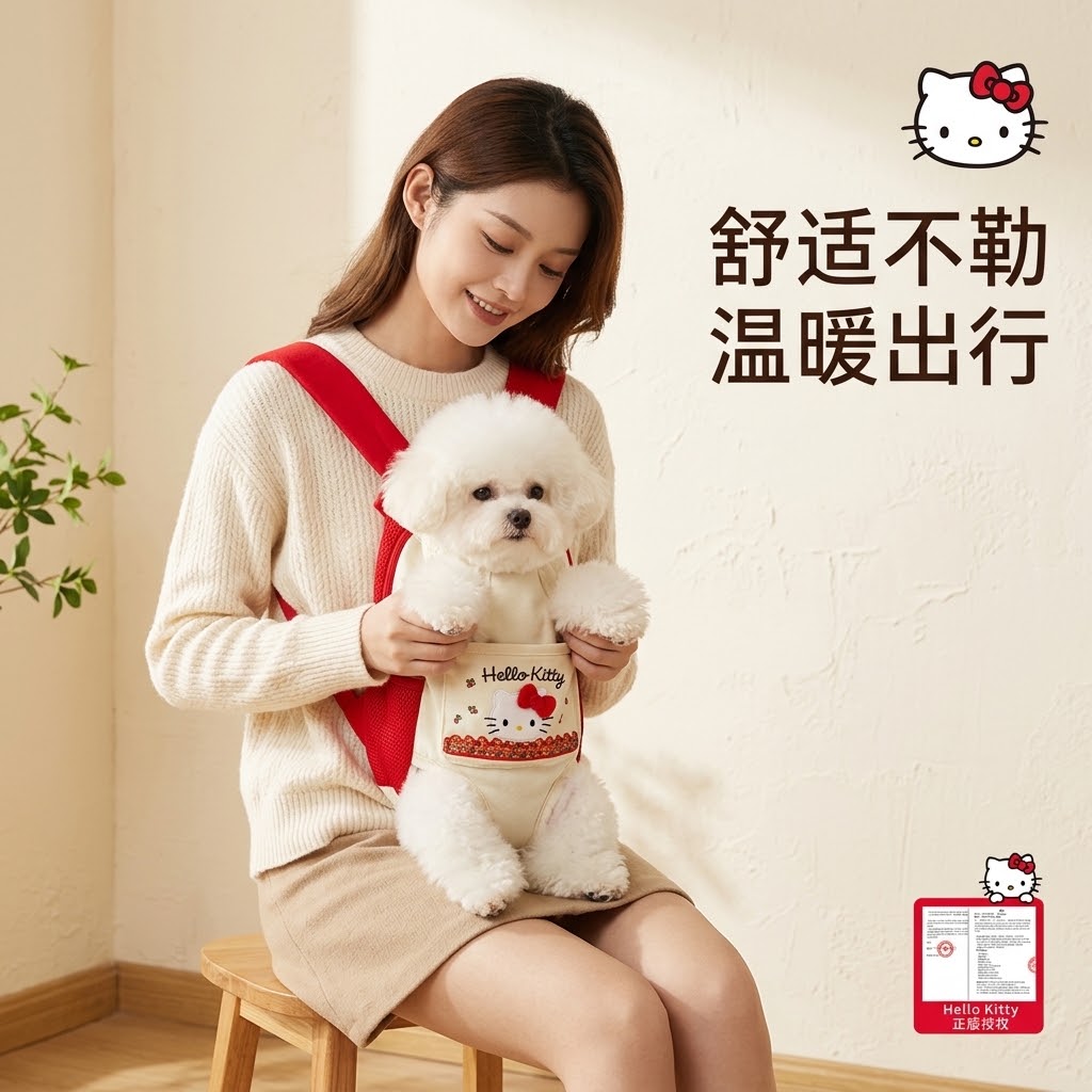 宠物外出背带便携包 宠物胸前包轻便透气 小型犬猫通用双肩背包
