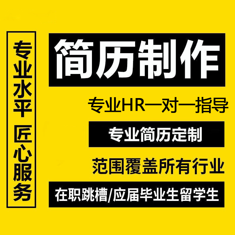 个人简历代制作美化定制HR求职简历修改优化代写简历代做设计润色