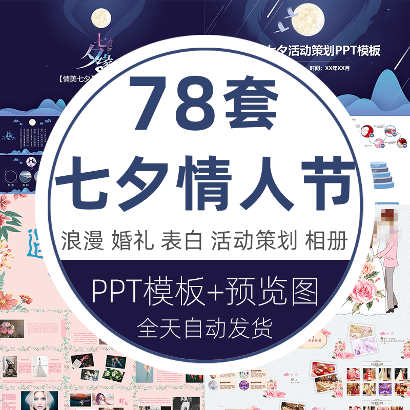 情侣表白七夕情人节纪念相册浪漫爱情告白动态活动策划书ppt模板