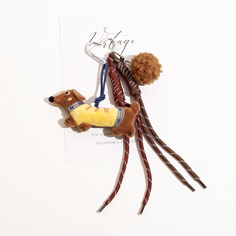 可爱腊肠狗公仔玩偶包挂件