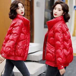 宽松大码 2025冬季 时尚 亮面羽绒棉服韩版 加厚保暖棉服 新棉衣女短款