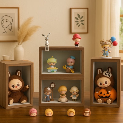 labubu透明泡泡玛特收纳盒展示柜