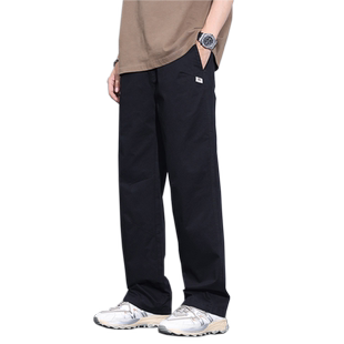 纯棉夏季薄款工装裤男款宽松直筒潮牌男士春秋阔腿青少年休闲裤子