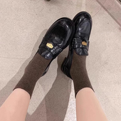 金币乐福鞋 女2026新款 学院风真皮一脚蹬小皮鞋 羊皮版 平底单鞋 女