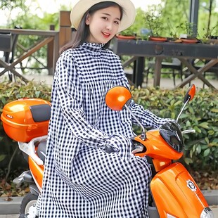 电动车防晒衣女长款大码户外骑摩托车防晒服条纹全身防紫外线夏季