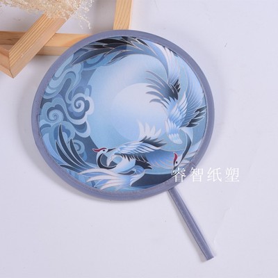 便携卡通反光板折叠飞盘圆扇小扇子团扇迷你布面广告定制定做logo