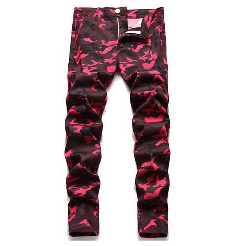 街头hiphop迷彩水洗牛仔裤秋冬