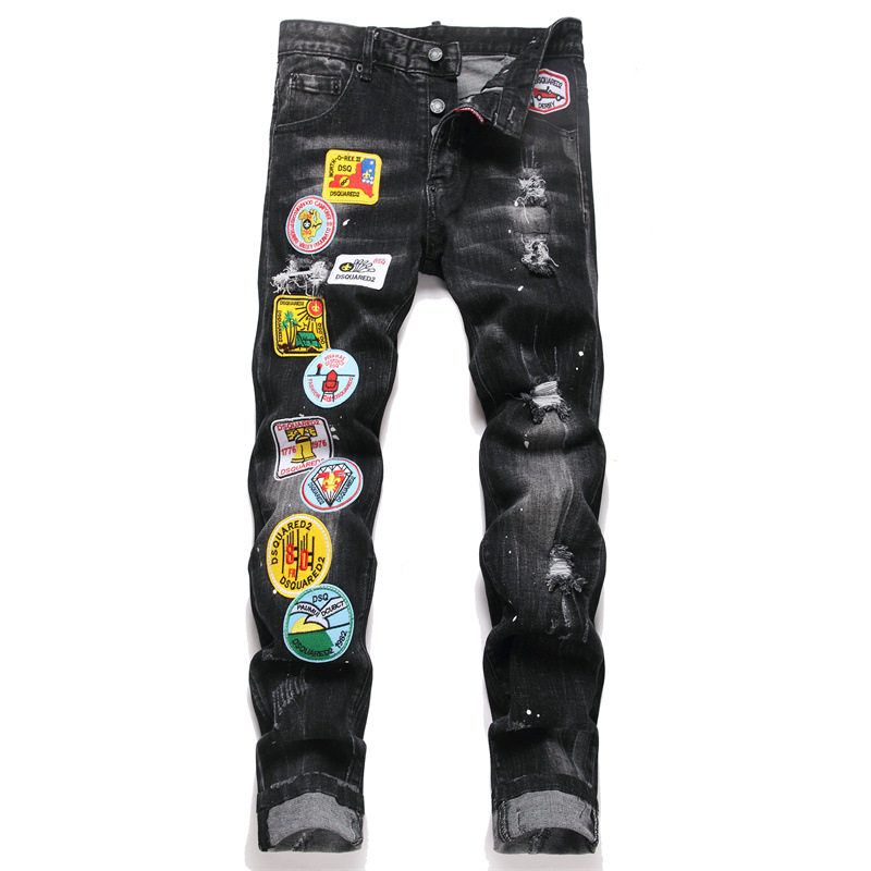 个性破洞刮烂潮流时尚裤子弹力裤