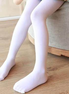 儿童裤袜白色连体袜丝袜女孩子舞蹈袜演出服袜子女生夏季白打底裤