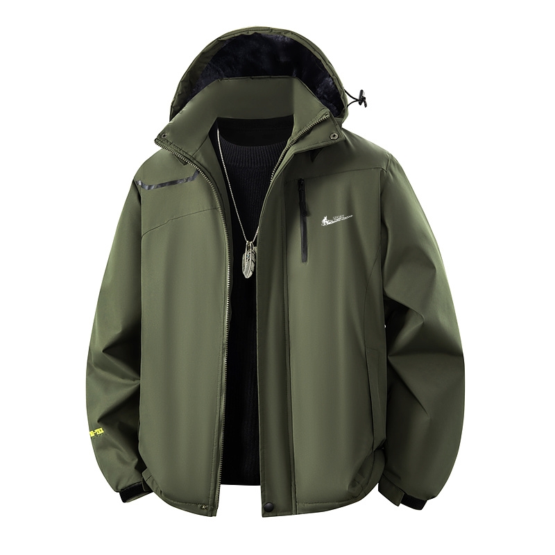 耐克顿夹克男士春秋季户外防风防水登山服加绒加厚连帽冲锋衣外套