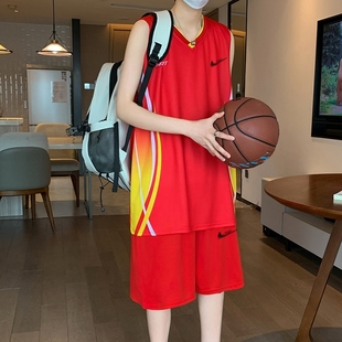 耐克顿篮球服套装男夏季比赛训练服青少年无袖速干吸汗跑步运动服