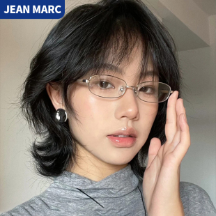 日系小框眼镜女复古轻奢银丝窄框小众超轻镜框素颜配高度数近视镜
