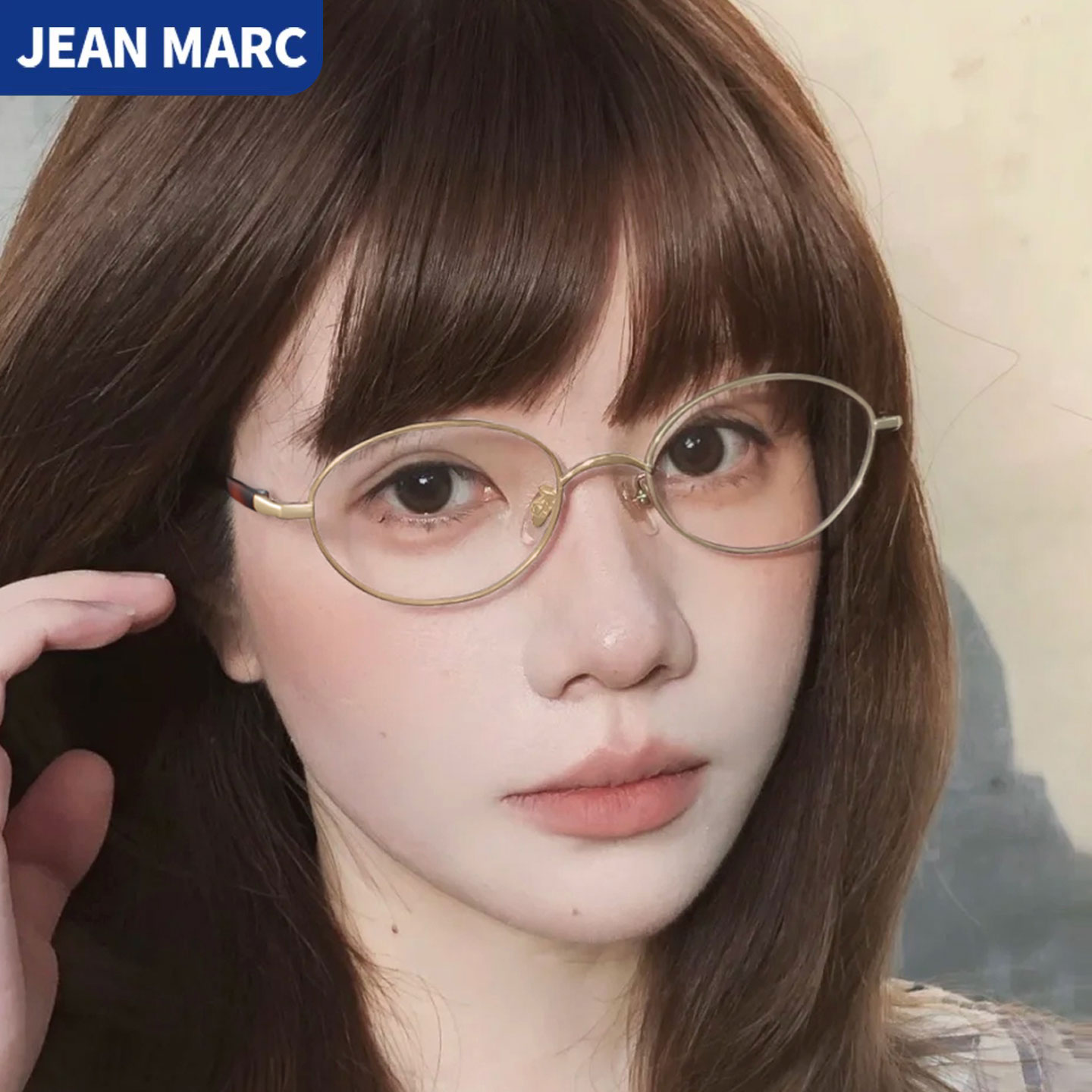日系小框椭圆眼镜框女款小众复古金丝细边纯钛超轻小脸女近视镜架