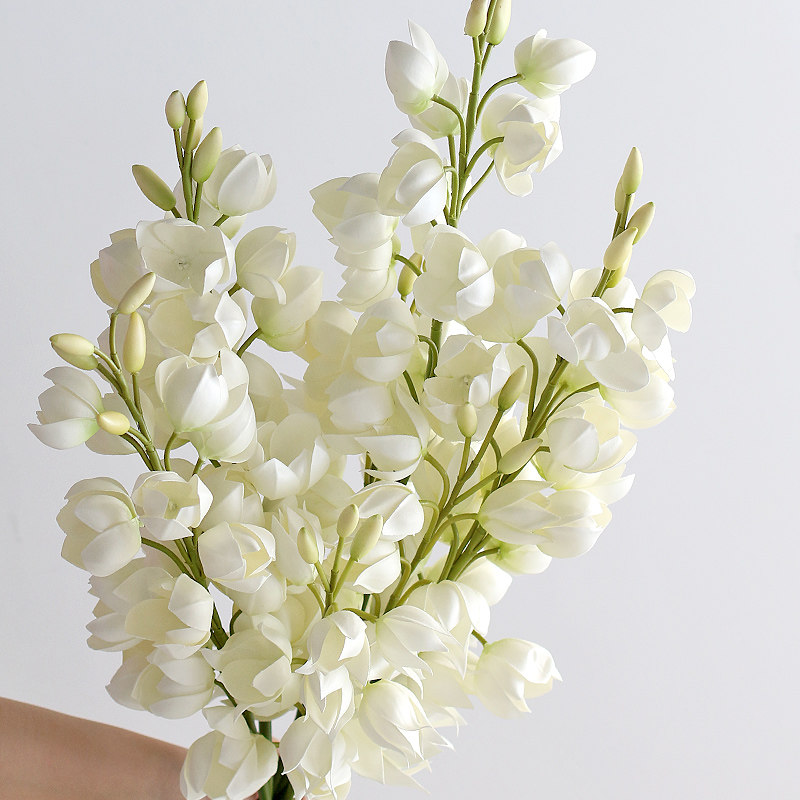 EVA丝兰兰花仿真花摆件现代轻奢客厅简洁白色插花花艺假花装饰花