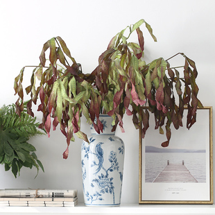 清汤卧果银合欢仿真花折中主义客厅装饰摆设垂吊豆荚仿真植物造景