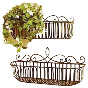 欧式阳台墙上壁挂花架客厅铁艺花盆架悬挂吊兰绿萝架子挂墙置物架