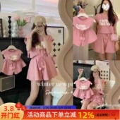 韩版 一家三口婴儿t恤炸街母女洋气套装 夏装 短袖 潮 亲子装 2026新款