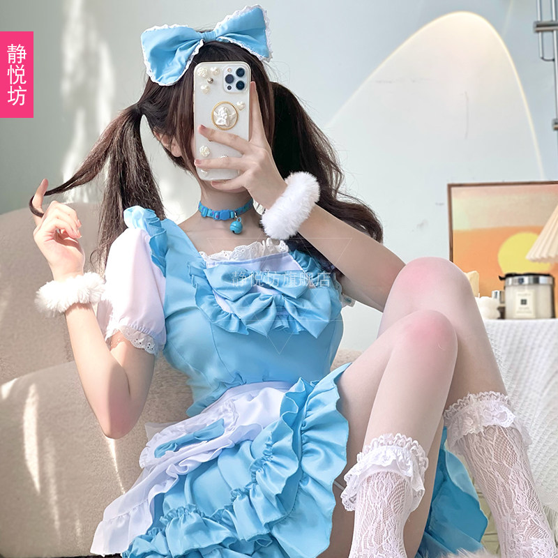 短款女仆装日本软妹洛丽塔二次元蓬蓬裙萝莉少女二次元女佣连衣裙