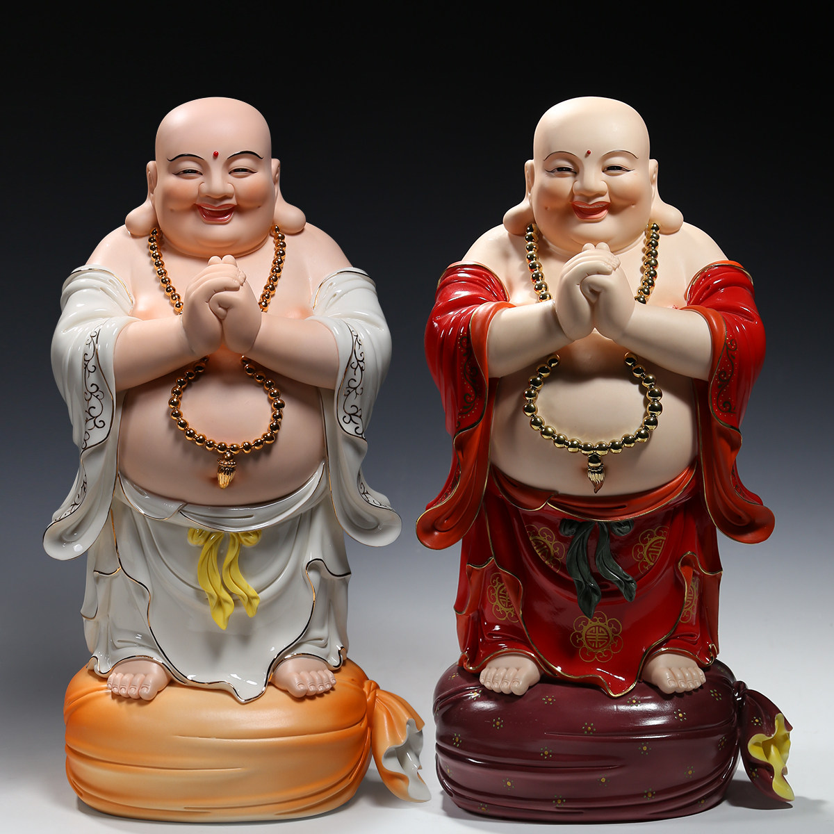 18吋恭喜弥勒佛像公司新店开业高端商务高档招财乔迁礼品陶瓷摆件
