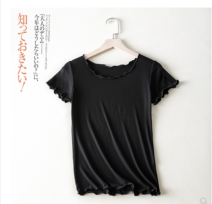 莫代尔t恤女短袖修身夏季薄款内搭圆领紧身打底衫面膜体恤