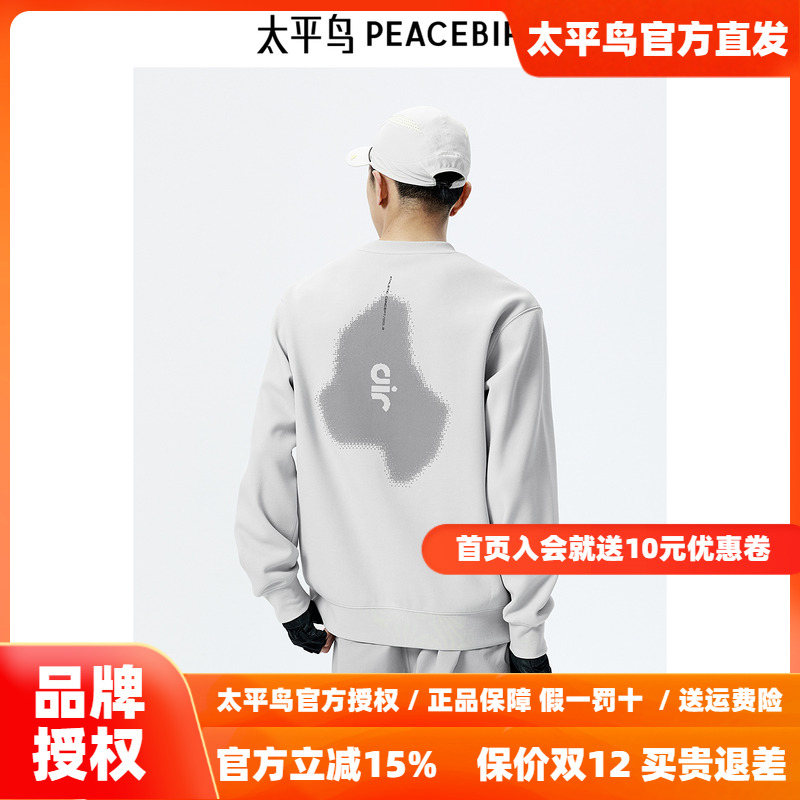 【商场同款】太平鸟男装科技感印花圆领卫衣25秋款上衣B2CRE3171