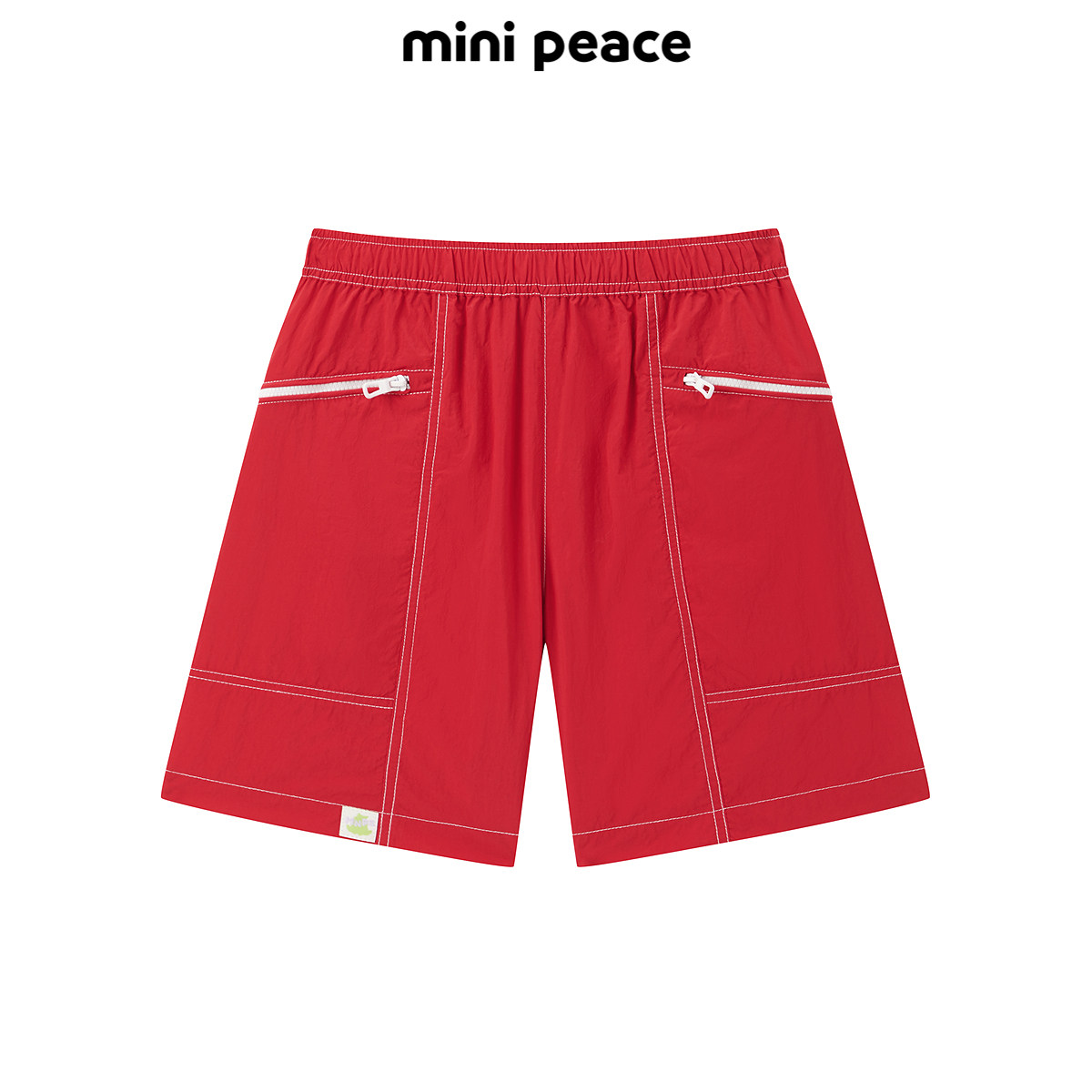 MINIPEACE太平鸟童装男童短裤夏季薄款红色儿童工装五分沙滩裤
