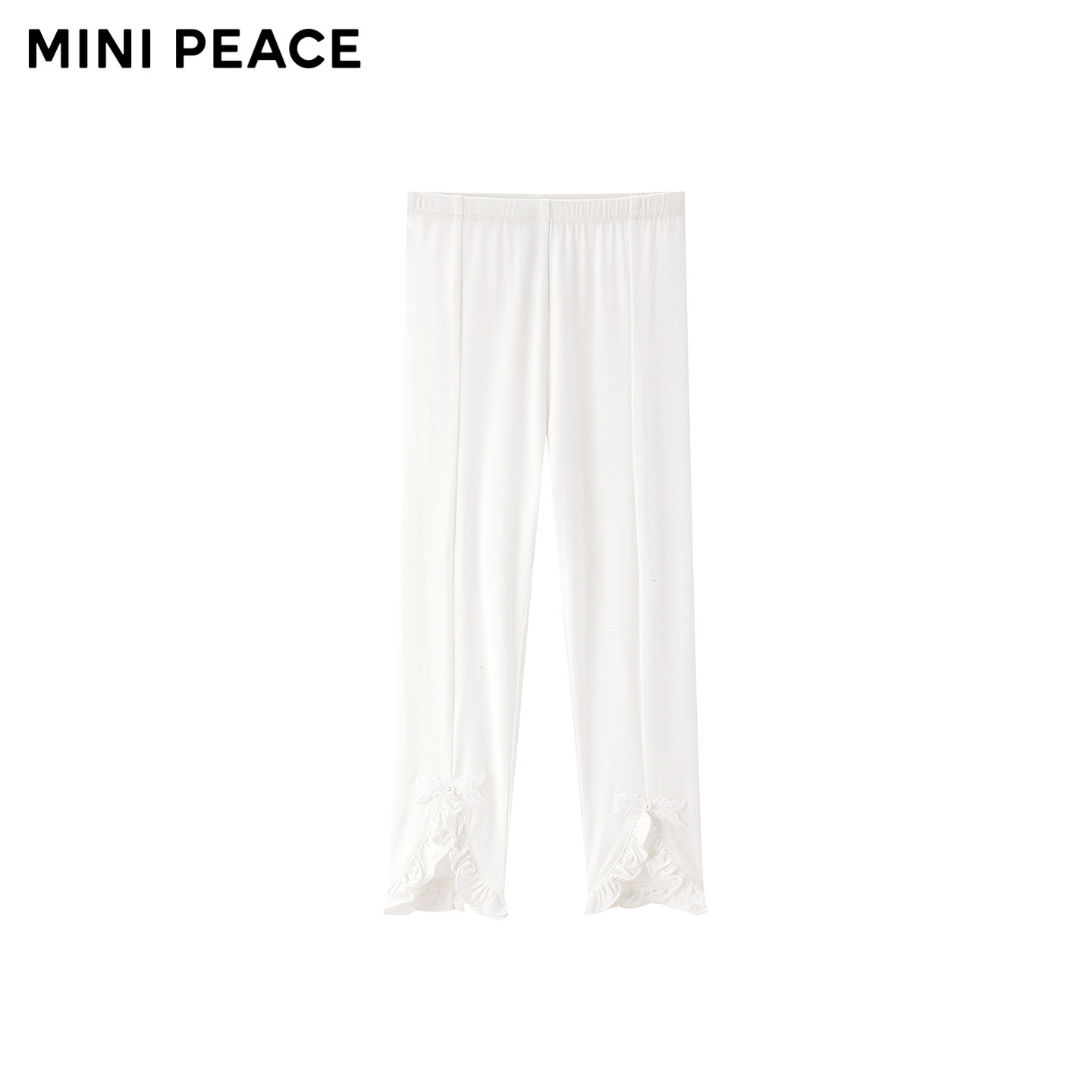 MINIPEACE太平鸟童装女童薄款打底裤夏季新款儿童裤子花边长裤