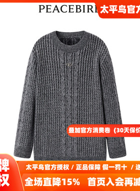 【商场同款】太平鸟女装2026年秋季新款圆领宽松线套衫A3EEE1107