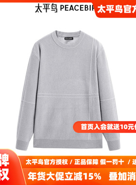【商场同款】太平鸟男装毛衣冬季雪尼尔保暖针织衫潮牌 B1EBE4317