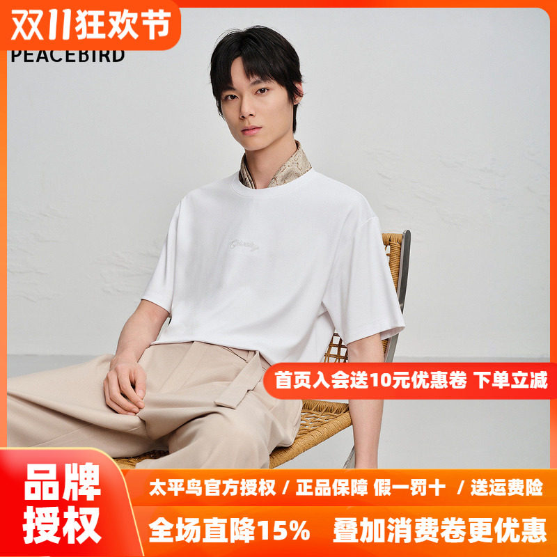 【商场同款】太平鸟男装 2026年秋季新款后背刺绣T恤男B1CNG1213