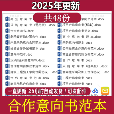 合作意向书合同范本商业产品df采购工程项目投资合伙协议书模板