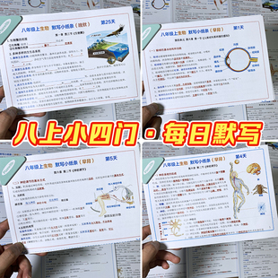 八年级上册小四门必背知识总结史地生政每日默写纸条2026新版彩印