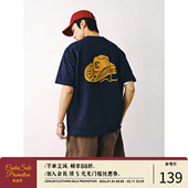 SS25 捕手牛仔帽 图案印花短袖 CENLES T恤男宽松夏美式 复古TEE