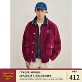 CENLES 宽松老钱风翻领休闲短外套 复古麂皮夹克男 SS26 美式