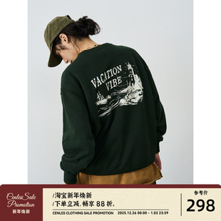 AW25 假日氛围 秋冬新款 重磅复古潮牌 抓绒圆领卫衣男 美式 CENLES