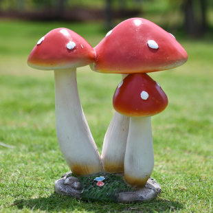 饰品摆件 庭院户外仿真彩色蘑菇摆件民宿院子园林草坪装 花园装 饰