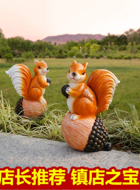 户外花园仿真动物树脂松鼠雕塑摆件庭院装饰品园林景观创意工艺品