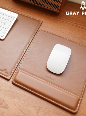 头层牛皮真皮桌垫鼠标垫护手腕键盘手托高级商务办公书桌面垫皮垫