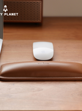 头层牛皮真皮棕色高端护手腕键盘手托腕垫硅胶鼠标腕托舒适手腕垫