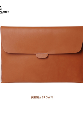 头层牛皮真皮笔记本电脑内胆包适用于苹果AppleMacbook Air/Pro 13寸14寸15寸16寸横款款简约电脑包